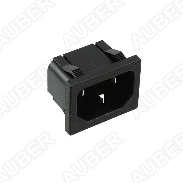 120V 15A Male Receptacle, Panel Mount, IEC 320-C14 - Click Image to Close